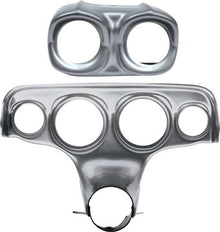 1957 Chevrolet Brushed Aluminum Finish Style Custom Dash Gauge Bezel Set