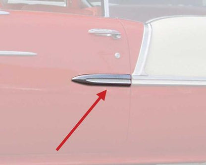 TF400069 - 1955 Bel Air; Quarter Panel Extension Molding; 2 Door; Hardtop, Convertible; Stainless Steel; LH