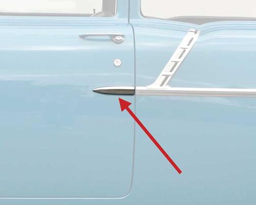 TF400073 - 1955 Chevrolet 210; Quarter Panel Extension Molding; 2 Door; Sedan, Wagon; Stainless; LH