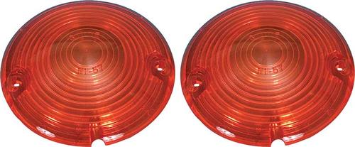 1957 Chevrolet Bel Air, 150, 210, Nomad; Park Lamp Lens; Amber; Pair