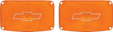 1956 Chevrolet Bel Air, 150, 210, Nomad; Park Lamp Lens; Amber; With Chrome Bow Tie; Pair