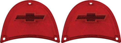 1957 Chevy Bel Air, 150, 210, Nomad; Tail Lamp Lenses; with Red Bow Tie; Pair
