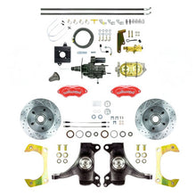 The Right Stuff 60-62 GM Truck 2" Drop Hydraulic Assist Front Disc Brakes, Red Wilwood Calipers - (THB6015DZP)