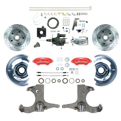 The Right Stuff 60-62 GM Truck Hydraulic Assist Front Disc Conv Red Wilwood Caliper Chrome Upper - (THB6015ZXP)
