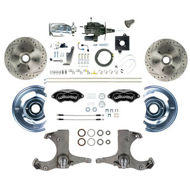 The Right Stuff 60-62 GM Hydraulic Assist Front Disc Brake Kit Blk Wilwood Calipers Chrome Upper - (THB6016BXP)