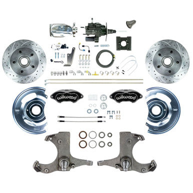 The Right Stuff 1963-66 Chevy Truck Hydro Boost Disc Brake Conversion Kit Black Wilwood Calipers - (THB6325BXP)
