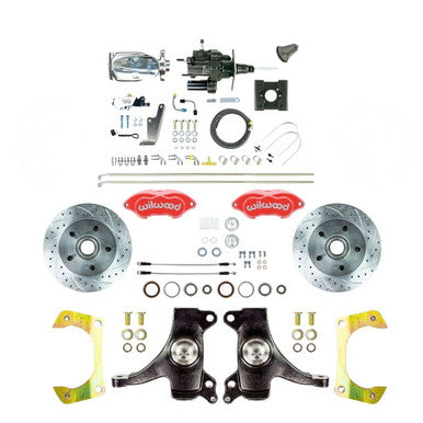 The Right Stuff 1963-66 Chevy Truck, 2" Drop, Hydro Boost Disc Brake Conv Red Wilwood Calipers - (THB6325DZXP)