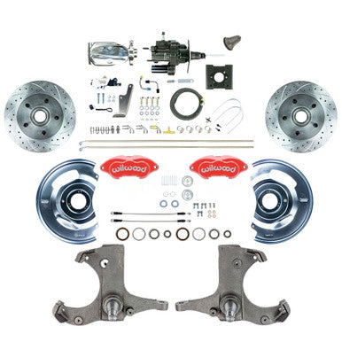 The Right Stuff 1963-66 Chevy Truck, Hydro Boost Disc Brake Conversion Kit Red Wilwood Calipers - (THB6325ZXP)