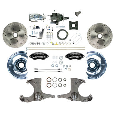 The Right Stuff 1963-66 Chevy Truck Hydro Boost Disc Brake Conversion Kit Black Wilwood Calipers - (THB6326BXP)