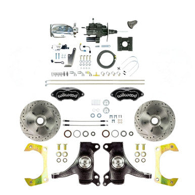 The Right Stuff 1963-66 Chevy Truck, 2" Drop, Hydro Boost Disc Brake Kit Black Wilwood Calipers - (THB6326DBXP)