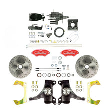 The Right Stuff 63-66 GM Truck, 2" Drop Black Hydraulic Assist Front Disc, Red Wilwood Calipers - (THB6326DZYP)