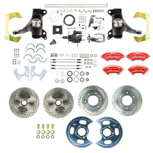 The Right Stuff 63-66 GM Truck 2WD, 2" Drop Hydraulic Assist 4-Wheel Disc, Red Wilwood Calipers - (THB6356DZXP)