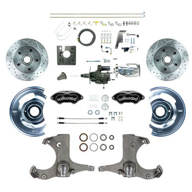The Right Stuff 67-70 Chevy C10/15 Truck Chrome Hydraulic Assist Front Conv Blk Wilwood Calipers - (THB6725BXP)