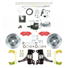 The Right Stuff 67-70 GM Truck 2" Drop, Chrome Hydraulic Assist Front Conv, Red Wilwood Calipers - (THB6725DZXP)