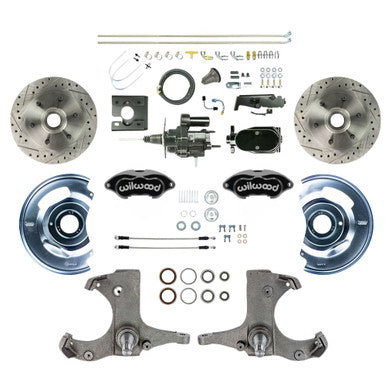 The Right Stuff 1967-70 GM Truck 2WD, Blk Hydraulic Assist Front Disc Kit, Blk Wilwood Calipers - (THB6726BYP)