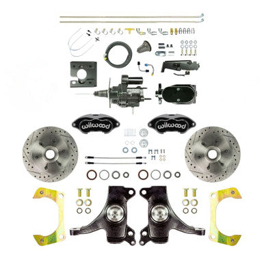 The Right Stuff 1967-70 Truck 2" Drop Blk Hydraulic Assist Front Brake Kit, Blk Wilwood Calipers - (THB6726DBYP)