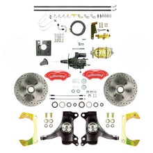 The Right Stuff 67-70 Chevy Truck 2" Drop Hydraulic Assist Front Disc Kit, Red Wilwood Calipers - (THB6726DZP)
