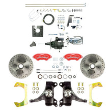 The Right Stuff 1967-70 GM Truck 2" Drop Chrome Hydraulic Assist Disc Kit, Red Wilwood Calipers - (THB6726DZXP)