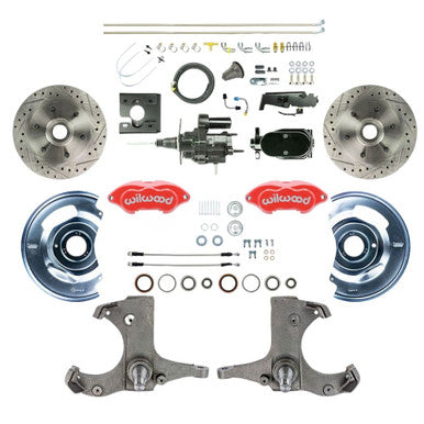 The Right Stuff 1967-70 GM C10/15 Truck 2WD,Blk Hydraulic Assist Disc Brake Red Wilwood Calipers - (THB6726ZYP)