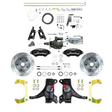 The Right Stuff 73-87 GM C10/15 Truck 2" Drop Chrome Hydraulic Assist Disc Black Wilwood Caliper - (THB7325DBXP)