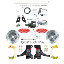 The Right Stuff 73-87 GM C10/C15 Truck 2" Drop Chrome Hydraulic Assist Disc Red Wilwood Calipers - (THB7325DZXP)