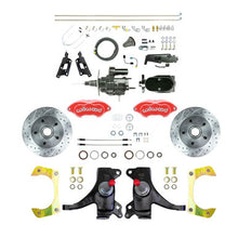 The Right Stuff 73-87 GM C10 Truck 2" Drop Black Hydraulic Assist Disc Kit Red Wilwood Calipers - (THB7325DZYP)