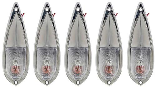 1973-1992 Chevy, GMC Pickup, Blazer, Jimmy, Suburban; Cab Roof Light Set; Clear/Chrome; 5 Lamp Set