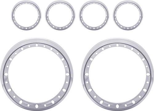 5" / 2-1/16" 6 Piece Billet Aluminum Gauge Bezel Set With Holes