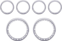 3-3/8" / 2-1/16" 6 Piece Billet Aluminum Gauge Bezel Set With Holes