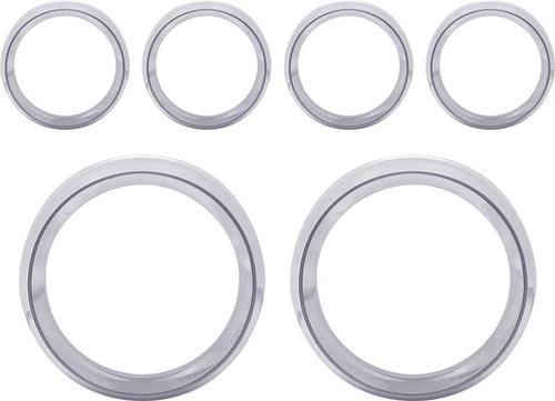 5" / 2-5/8" 6 Piece Billet Aluminum Gauge Bezel Set Without Holes