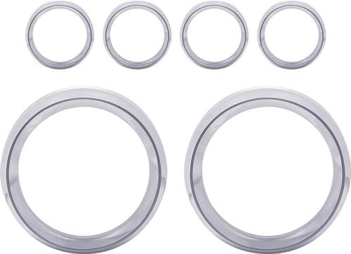 5" / 2-1/16" 6 Piece Billet Aluminum Gauge Bezel Set Without Holes