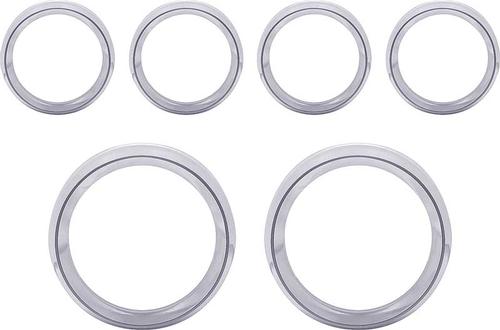 3-3/8" / 2-1/16" 6 Piece Billet Aluminum Gauge Bezel Set Without Holes