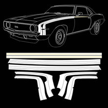 Trim Parts 1969 Camaro SS Stencil and White Vinyl Hockey Stick Stripe Kit - (TPG-6734)
