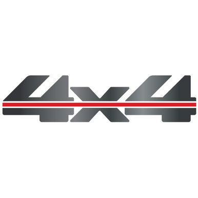 Trim Parts 1988-2000 Chevy/GMC Truck 4x4 Decal, Dark Gray with Red Stripe - Pair - (TPG-9007)