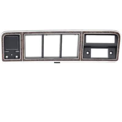1973-79 Ford Truck, 1978-79 Bronco; Instrument Cluster Bezel; Without Factory AC; Black and Woodgrain Finish