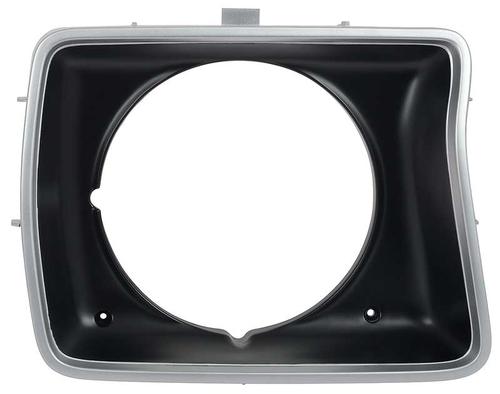 1978-79 Ford F-Series Truck, 1978 Bronco; Headlamp Bezel; Round Opening; Argent Silver With Dark Accent; LH;