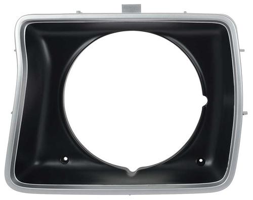 1978-79 Ford F-Series Truck, 1978 Bronco; Headlamp Bezel; Round Opening; Argent Silver With Dark Accent; RH