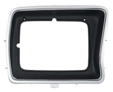 1978-79 Ford F150F,250F,F350 Pickup, Bronco; Headlamp Bezel; Rectangular; Argent Silver with Dark Accent Paint; RH Passe