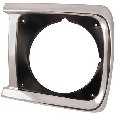1970-72 Ford F-Series Pickup; Headlamp Bezel; Anodized Aluminum; Black Painted Accent; LH Driver Side