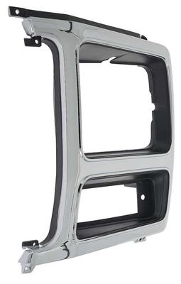 1980-86 Ford F-Series Truck / Bronco; Headlamp Bezel;  F-150 / F-250 / F-350; Chrome/Black; LH