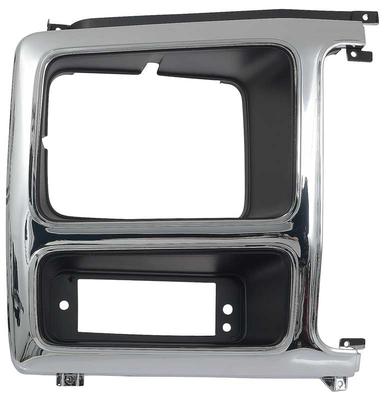 1980-86 Ford F-Series Truck / Bronco; Headlamp Bezel;  F-150 / F-250 / F-350; Chrome/Black; RH