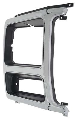 1980-86 Ford F-Series Truck / Bronco; Headlamp Bezel;  F-150 / F-250 / F-350; Chrome/Black; RH