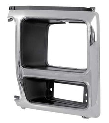 1980-86 Ford F-Series Truck, Bronco; Headlamp Bezel; LH; Chrome / Dark Argent