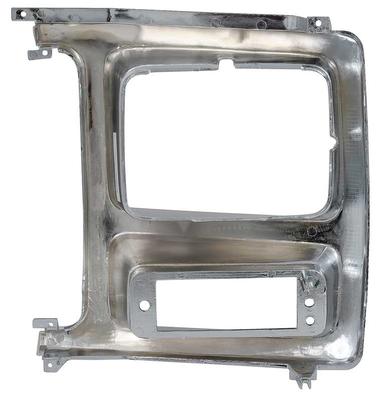 1980-86 Ford F-Series Truck/Bronco; Headlamp Bezel; RH; Chrome / Dark Argent
