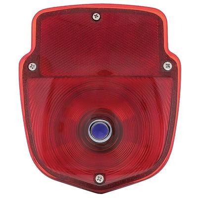 1948-66 Ford F-Series Pickup; Tail Lamp Assembly; Shield-Style; Chrome Housing; Blue Dot Lens; RH Passenger Side