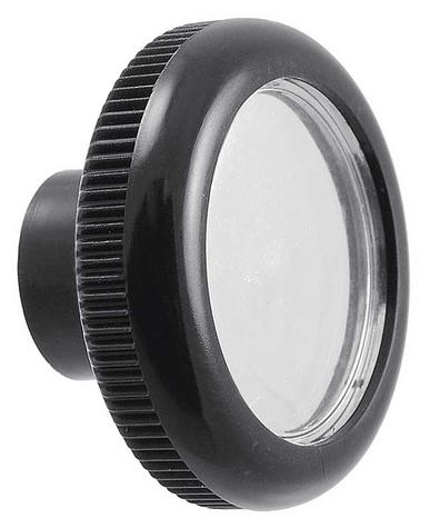 1968-72 Ford F-Series Truck; "D" Shaft Radio Knob; Black With Silver Center