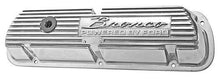 1966-77 Bronco; 289/302; Aluminum Valve Covers; "Bronco POWERED BY FORD" Logo; Polished