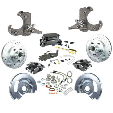 The Right Stuff 60-62 Chevy/GMC Truck &amp; Sub, Std Front Disc Brake Kit, Blk Calipers Blk Upper - (TSD6015BY)