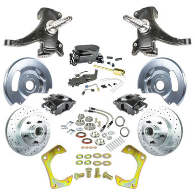 The Right Stuff 60-62 GM Truck &amp; Sub, 2" Drop, Manual Front Disc Brakes Blk Calipers, Blk Upper - (TSD6015DBY)