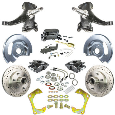 The Right Stuff 60-62 GM Truck &amp; Sub, 2" Drop, Manual Front Disc Brakes Blk Calipers, Blk Upper - (TSD6016DBY)